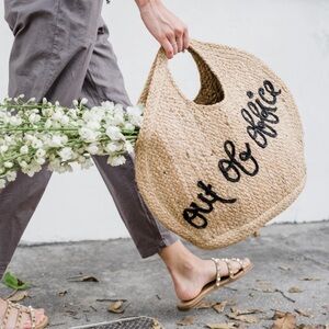 Shiraleah Out of Office Straw NATURAL Tote Bag